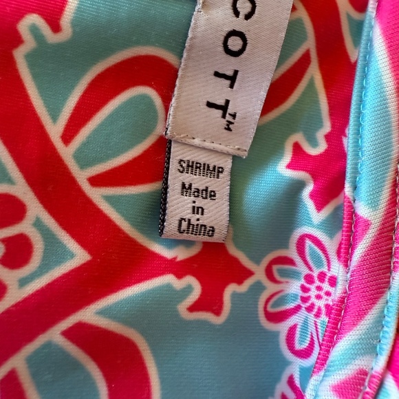 GRETCHEN SCOTT DESIGNS  RUFFNECK DRESS SCALLOP NECKLINE SHIFT STRETCH JERSEY SM - Picture 13 of 13